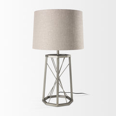 Raen Gray/Beige Metal Octagonal Base Table Lamp