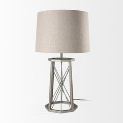 Raen Gray/Beige Metal Octagonal Base Table Lamp