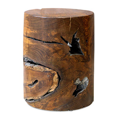 Rafe Silver/Woodtone Wooden Accent Stool - Ornate Home