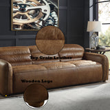 Rafer Cocoa Top Grain Genuine Leather Sofa - Ornate Home