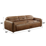 Rafer Cocoa Top Grain Genuine Leather Sofa - Ornate Home