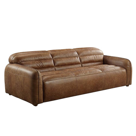 Rafer Cocoa Top Grain Genuine Leather Sofa - Ornate Home