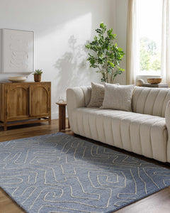 Raffi Slate Blue Area Rug - Clearance - Ornate Home