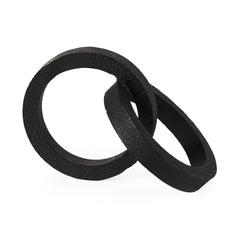 Rafiki Black Two Blackened Hammered Finish Metal Conjoined Circles