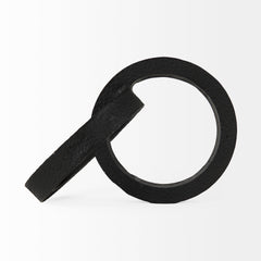 Rafiki Black Two Blackened Hammered Finish Metal Conjoined Circles