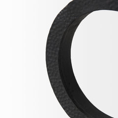 Rafiki Black Two Blackened Hammered Finish Metal Conjoined Circles