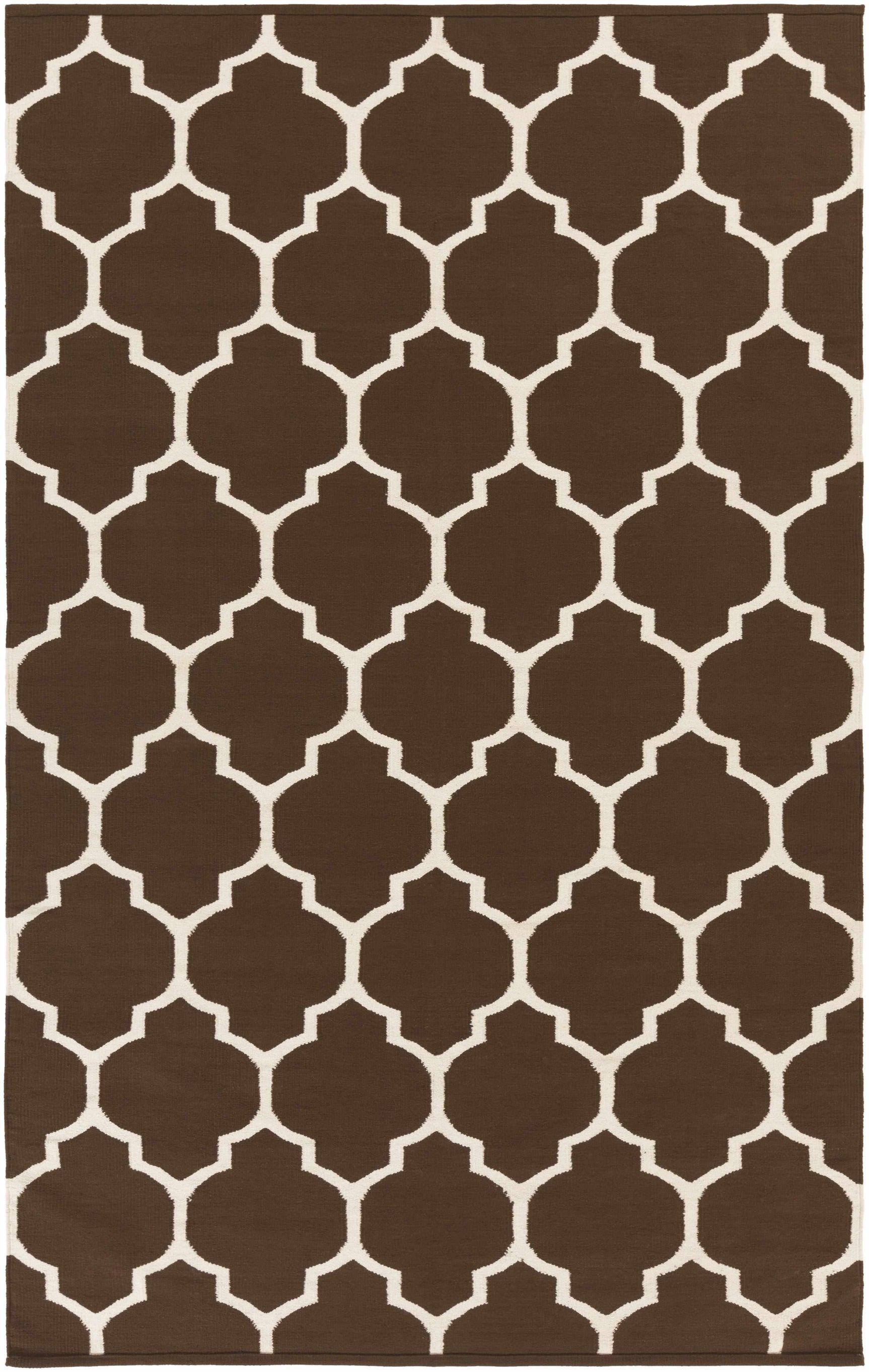 Ragan Brown Trellis Cotton Rug - Clearance - Ornate Home