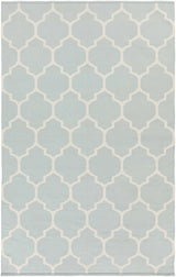 Ragan Ice Blue Trellis Cotton Rug - Clearance - Ornate Home