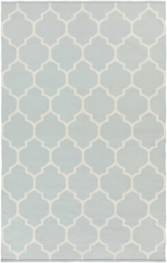Ragan Ice Blue Trellis Cotton Rug - Clearance - Ornate Home