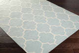 Ragan Ice Blue Trellis Cotton Rug - Clearance - Ornate Home