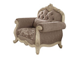 Ragenardus Chair Gray Fabric & Antique White - Ornate Home