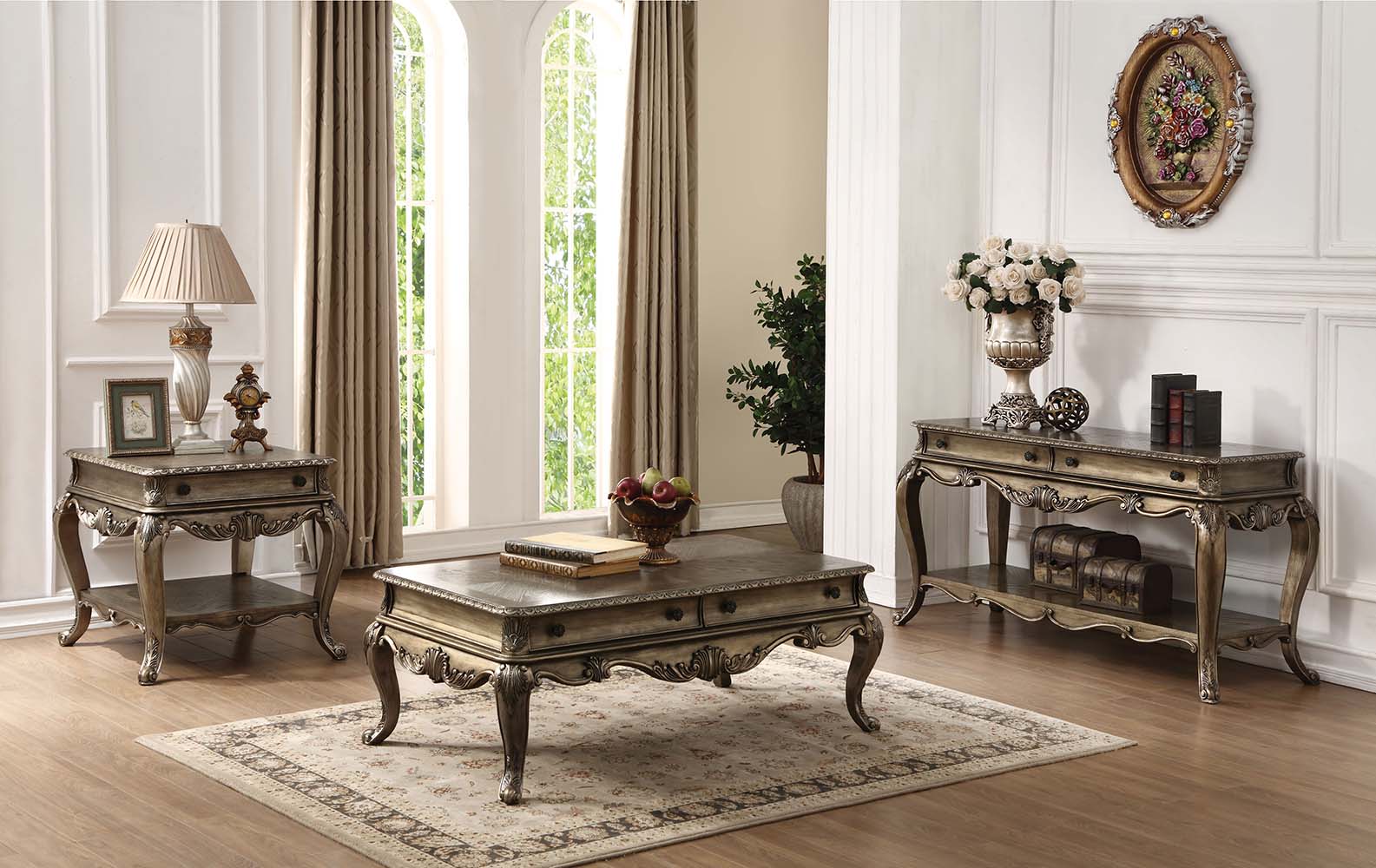 Ragenardus End Table in Vintage Oak 86032 - Ornate Home