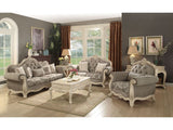Ragenardus Gray Fabric & Antique White Sofa w/5 Pillows - Ornate Home