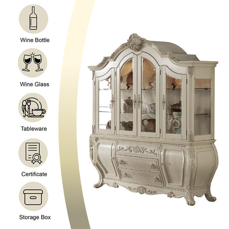 Ragenardus Hutch and Buffet in Antique White - Ornate Home