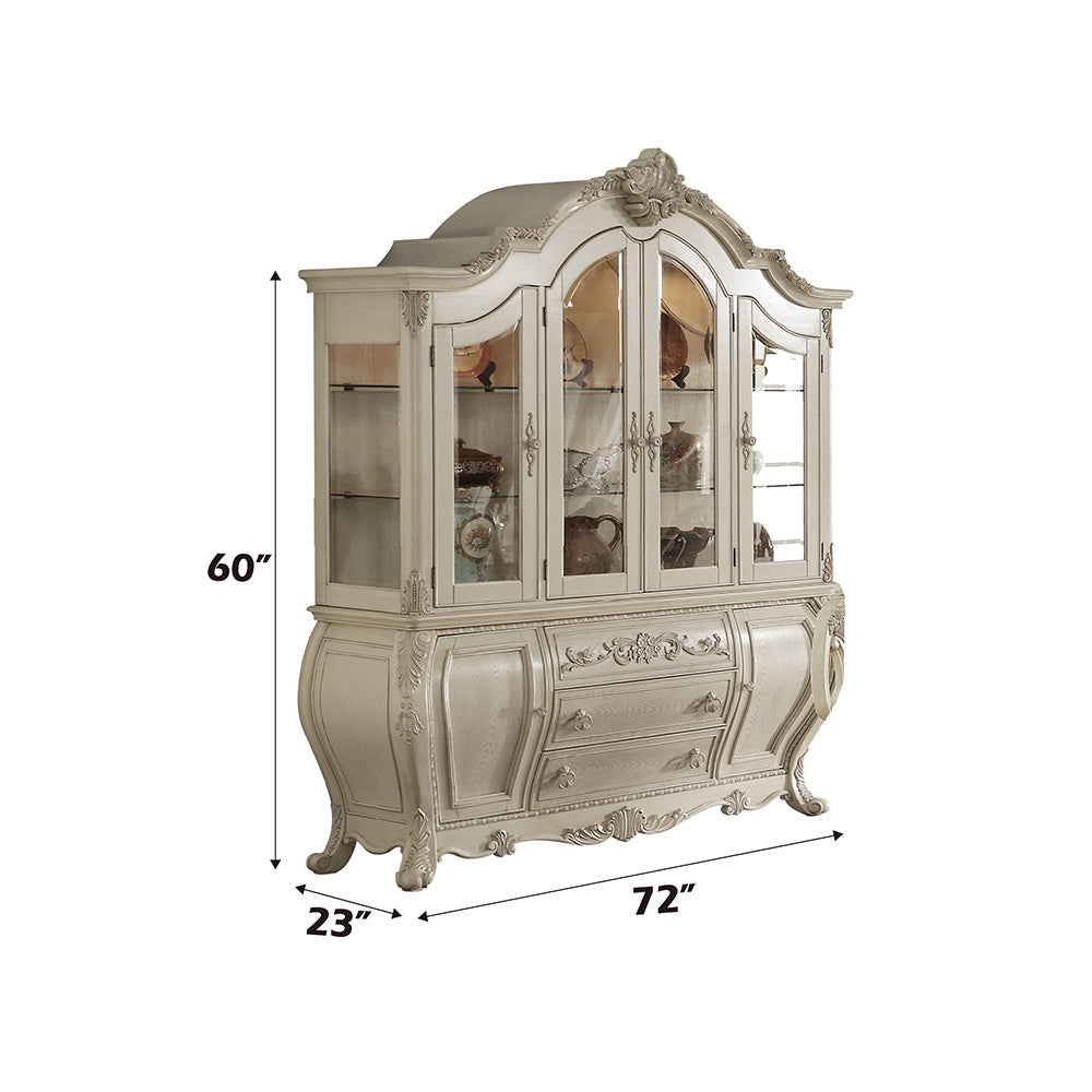 Ragenardus Hutch and Buffet in Antique White - Ornate Home