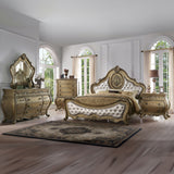 Ragenardus Luxury Beige Linen & Vintage Oak Bed Frame - Ornate Home