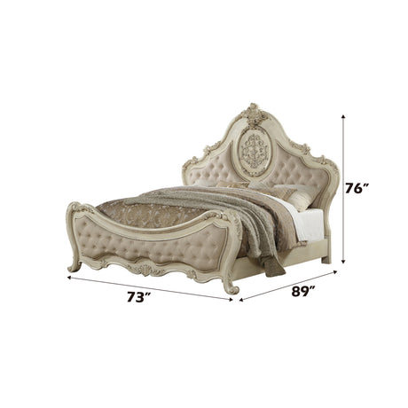 Ragenardus Queen Bed in Antique White - Ornate Home