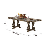 Ragenardus Vintage Oak Rectangular Dining Table - Ornate Home