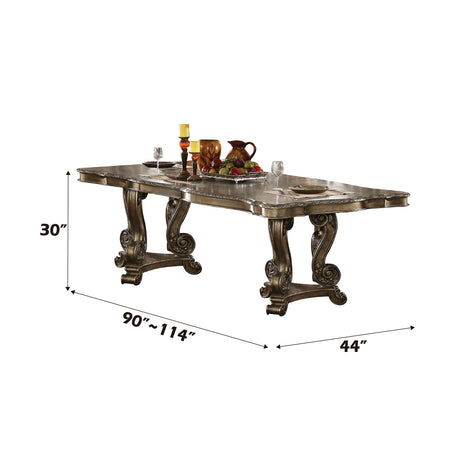Ragenardus Vintage Oak Rectangular Dining Table - Ornate Home