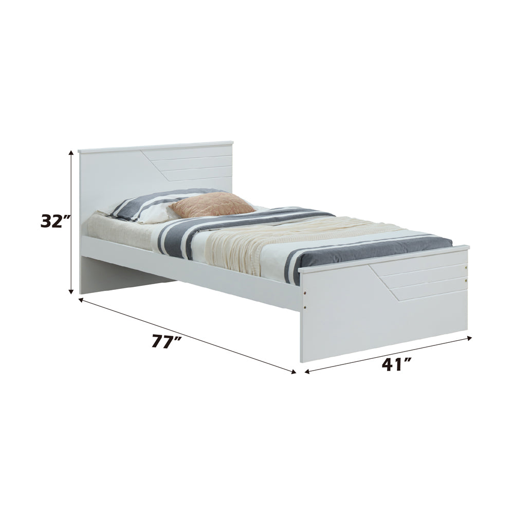 Ragna White Twin Bed - Ornate Home