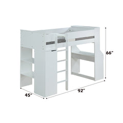 Ragna White Twin Loft Bed - Ornate Home