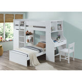Ragna White Twin Loft Bed - Ornate Home