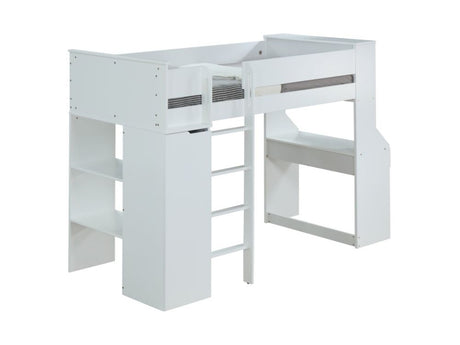 Ragna White Twin Loft Bed - Ornate Home