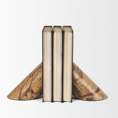 Rahima Brown Forest Marble Angled Bookends - Ornate Home