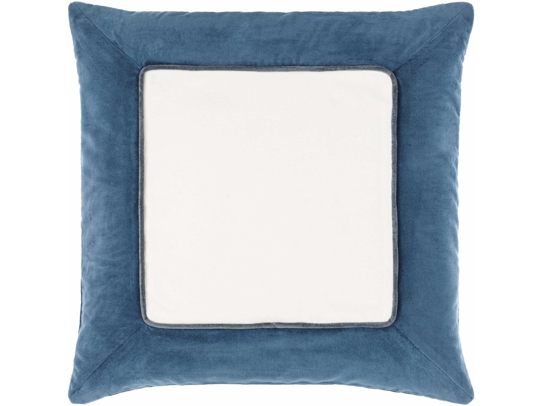Rahiq Blue Border Cotton Throw Pillow - Ornate Home