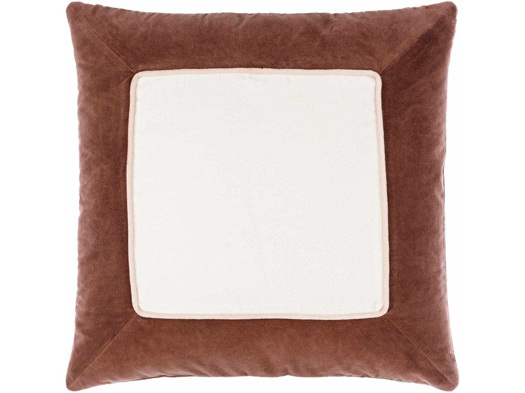 Rahiq Brick Red Border Cotton Throw Pillow - Ornate Home