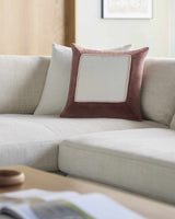 Rahiq Brick Red Border Cotton Throw Pillow - Ornate Home