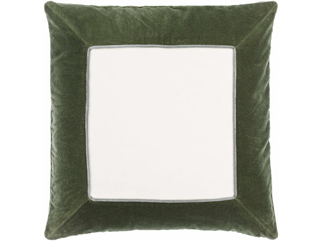 Rahiq Forest Green Border Cotton Throw Pillow - Ornate Home