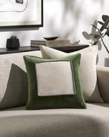 Rahiq Forest Green Border Cotton Throw Pillow - Ornate Home