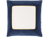 Rahiq Navy Blue Border Cotton Throw Pillow - Ornate Home