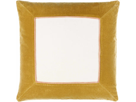 Rahiq Yellow Border Cotton Throw Pillow - Ornate Home
