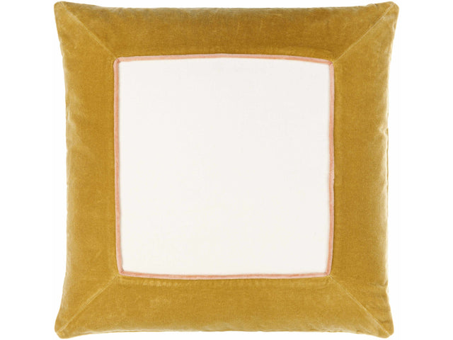 Rahiq Yellow Border Cotton Throw Pillow - Ornate Home