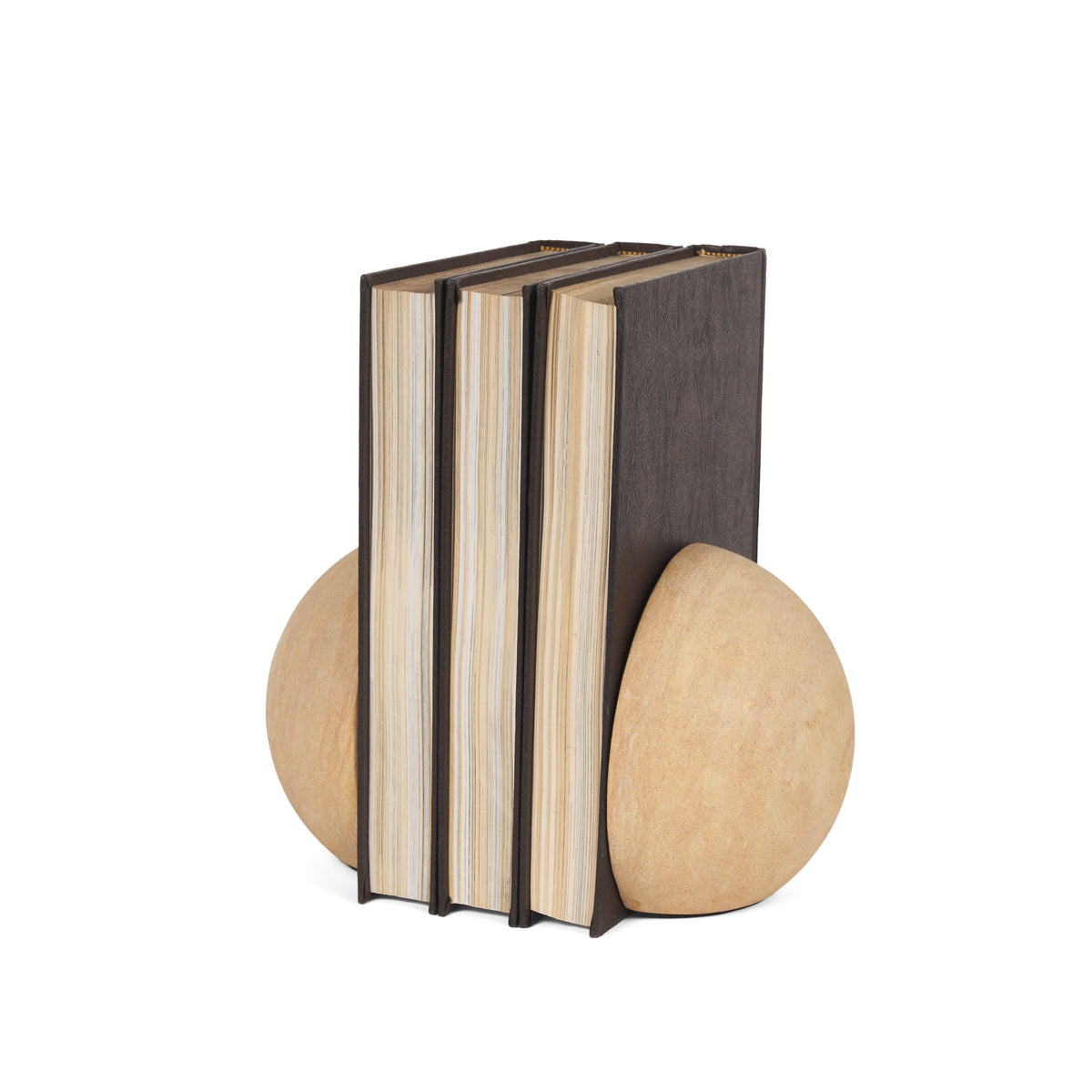 Rahmi Brown Sandstone Orb Bookends - Ornate Home