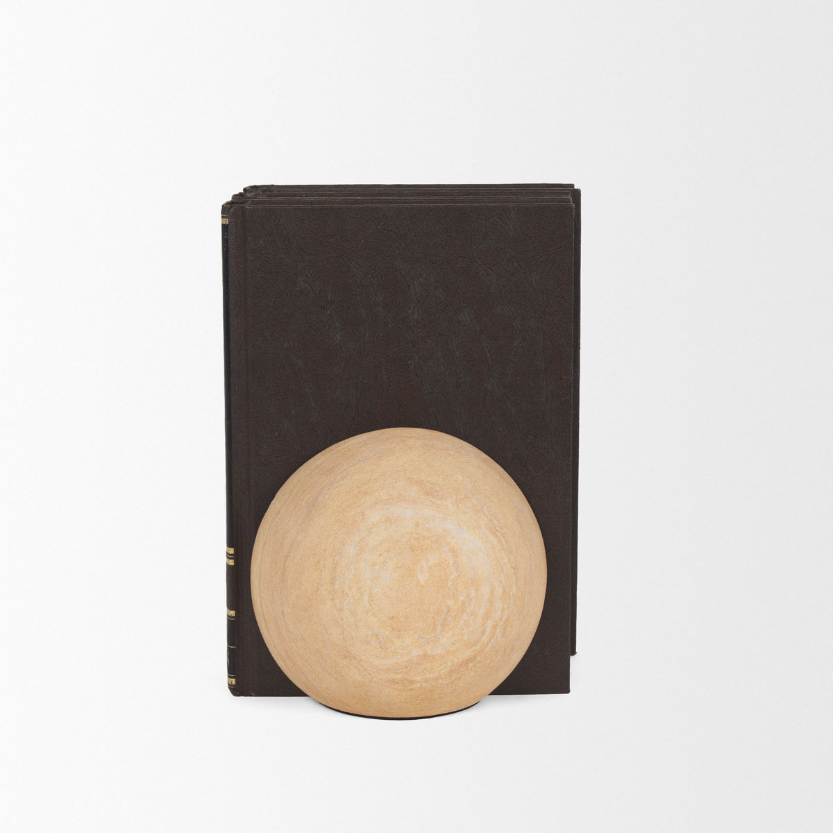 Rahmi Brown Sandstone Orb Bookends - Ornate Home