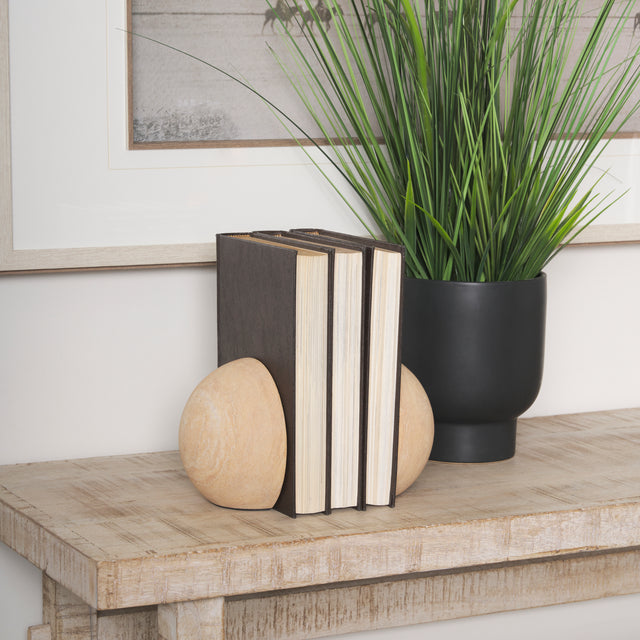 Rahmi Brown Sandstone Orb Bookends - Ornate Home