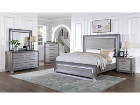Raiden Gray 5 Pc. Queen Bedroom Set w/ 2NS - Ornate Home