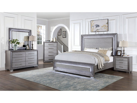 Raiden Gray 5 Pc. Queen Bedroom Set w/ Chest - Ornate Home