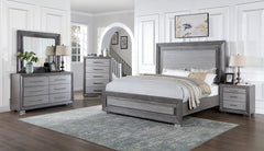 Raiden Gray 5 Pc. Queen Bedroom Set w/ Chest - Ornate Home