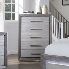 Raiden Gray 5 Pc. Queen Bedroom Set w/ Chest - Ornate Home