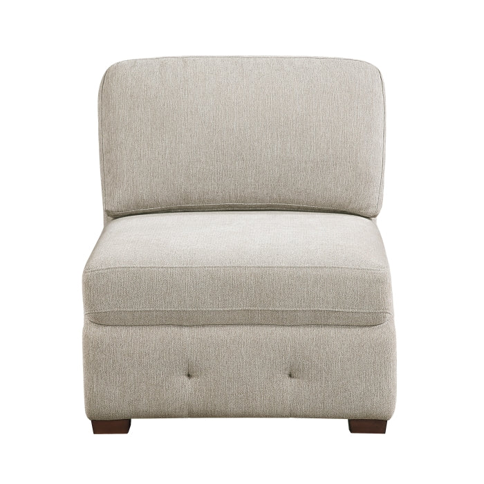 Raife Beige Armless Chair - Ornate Home