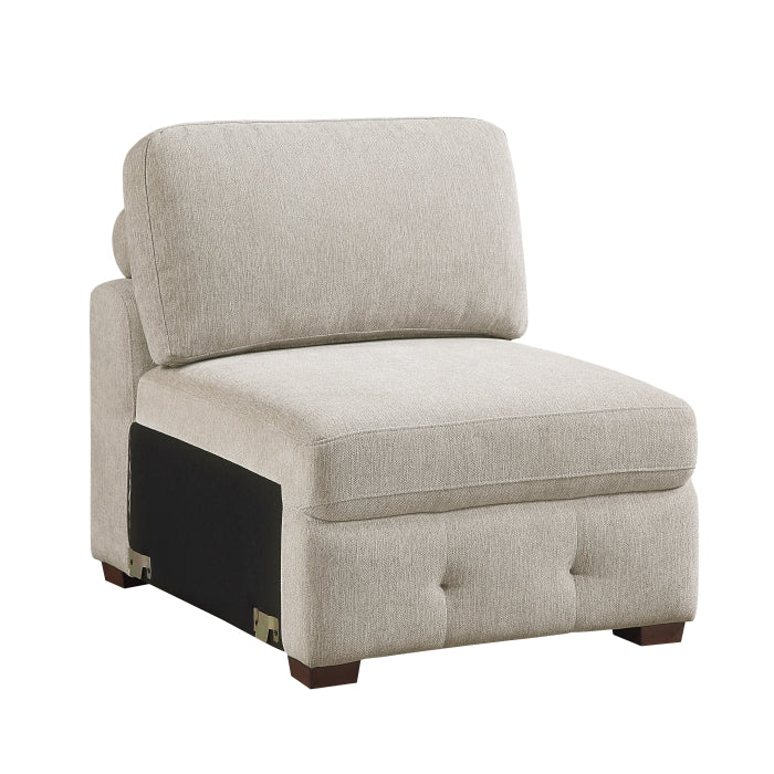 Raife Beige Armless Chair - Ornate Home