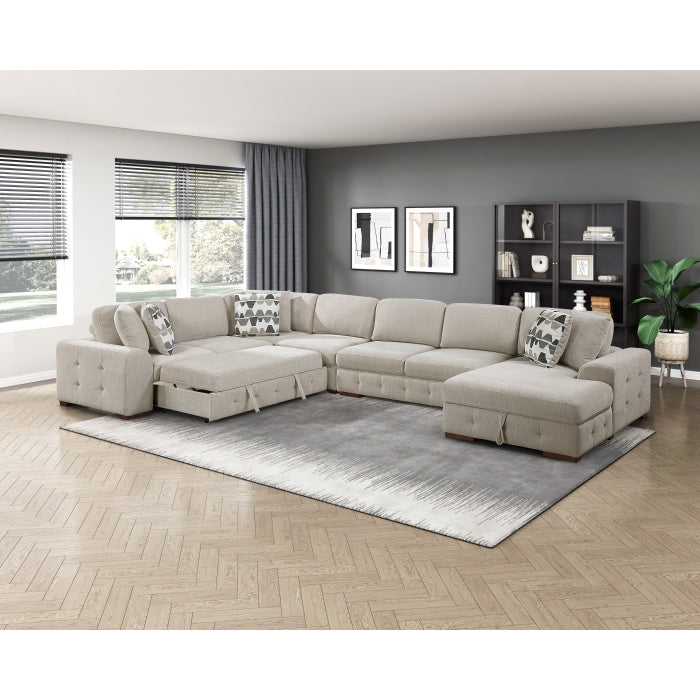 Raife Beige Armless Chair - Ornate Home
