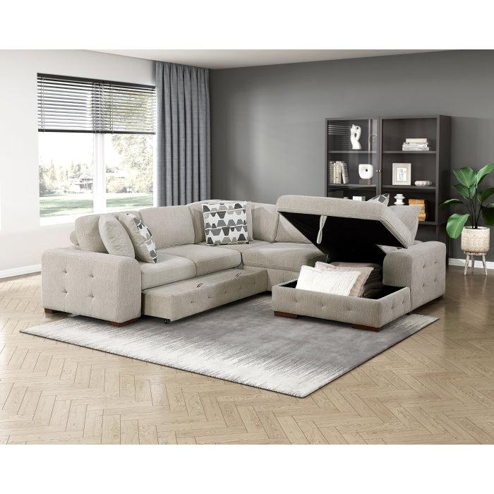 Raife Beige Armless Chair - Ornate Home