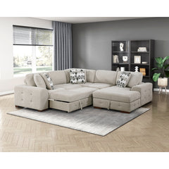 Raife Beige Armless Chair - Ornate Home