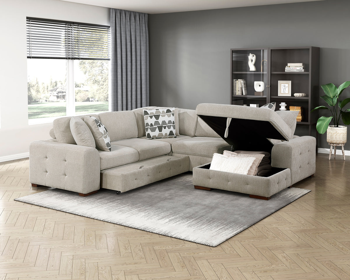 Raife Beige Armless Chair - Ornate Home