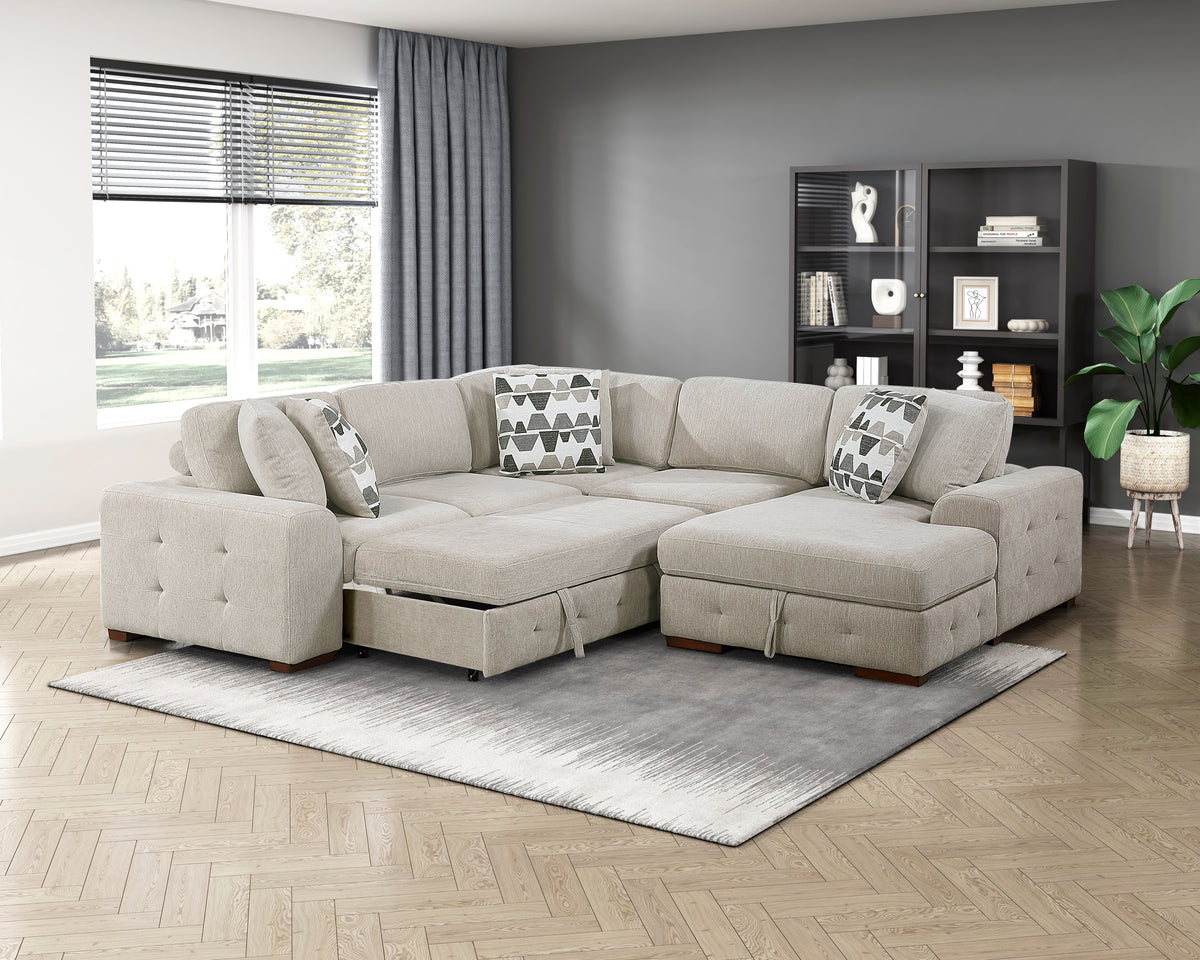Raife Beige Armless Chair - Ornate Home